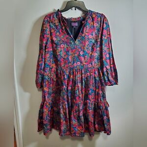 J. Crew Liberty Floral Tiered Babydoll Style Dress Size Small